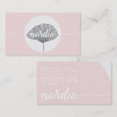 Minimalistic rosa Bio botanischer Gingko Visitenkarte (Vorne/Hinten)