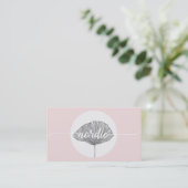 Minimalistic rosa Bio botanischer Gingko Visitenkarte (Stehend Vorderseite)