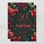 Minimalistic Rose Charm Teen Birthday Einladung (Vorne/Hinten)