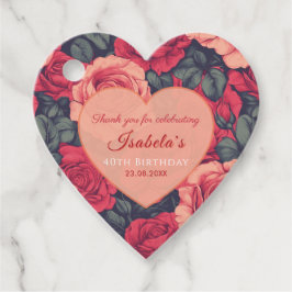 Minimalistic Rose Floral Spring Birthday Geschenkanhänger