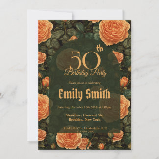 Minimalistic Rose Flower Wife’S Birthday Einladung