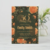 Minimalistic Rose Flower Wife’S Birthday Einladung (Stehend Vorderseite)