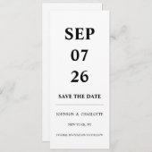 Minimalistic Save The Date Card (Vorne/Hinten)