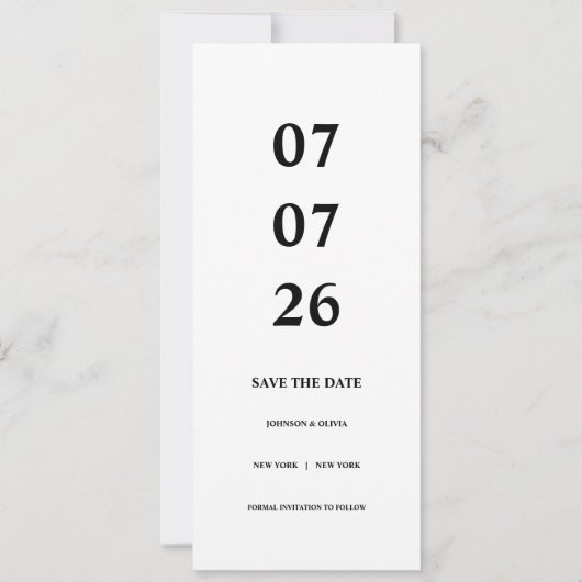 Minimalistic Save The Date Card (Vorderseite)