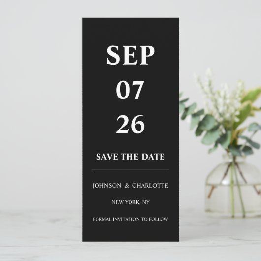 Minimalistic Save The Date Card (Stehend Vorderseite)
