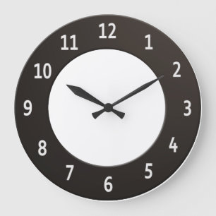 Minimalistic Schwarzweiss Große Wanduhr
