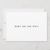 Minimalistic Script "Baby On The Way!" Pregnancy Ankündigung (Vorderseite)