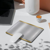 Minimalistic Slick Silver & Gold Metallic Texture  Mousepad