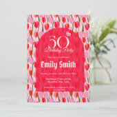 Minimalistic Tulip Fantasy Adult Birthday Einladung (Stehend Vorderseite)