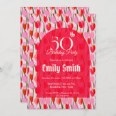 Minimalistic Tulip Fantasy Adult Birthday Einladung (Vorne/Hinten)