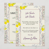 Minimalistic Vintage Botanical Save the Date (Vorne/Hinten)