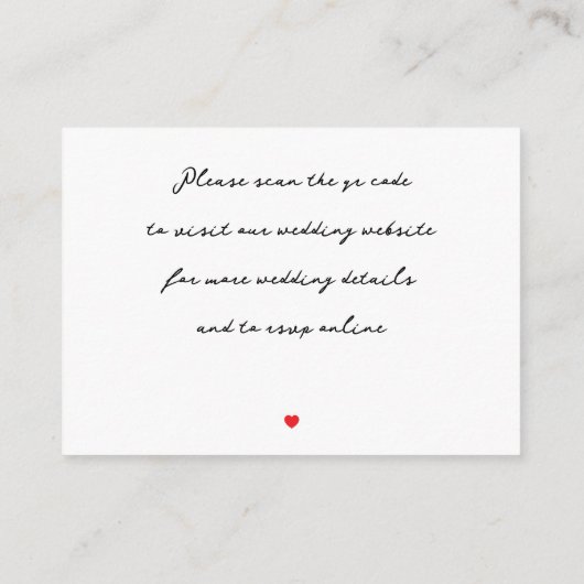 Minimalistic wedding begleitkarte (Rückseite)