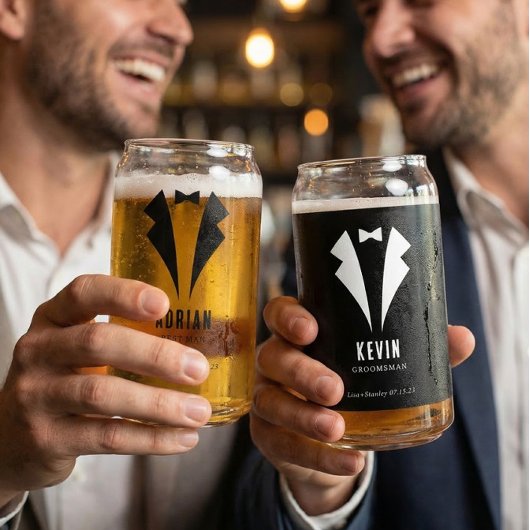 Minimalistic Wedding Best Man Name White Dosenglas