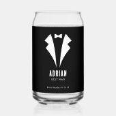 Minimalistic Wedding Best Man Name White Dosenglas (Vorderseite)