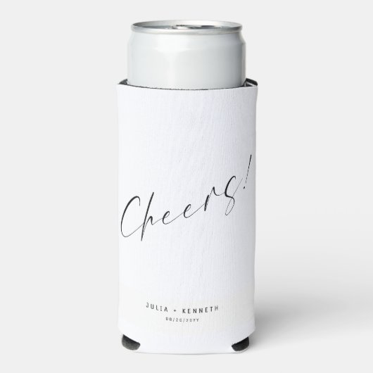 Minimalistic Wedding Calligraphy Selters Dosenkühler (Seltzer Vorderseite)