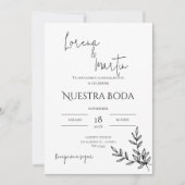 Minimalistic Wedding Invitation in Spanish Einladung (Vorderseite)