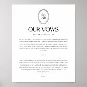 Minimalistic Wedding Vows Custom Monogram Poster (Vorne)