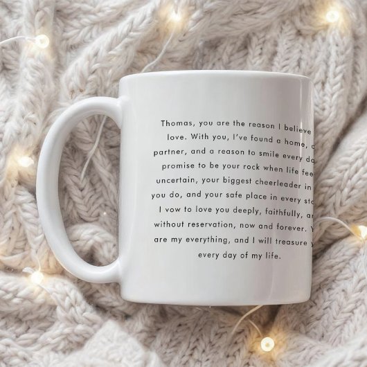 Minimalistic Wedding Vows Custom Names Kaffeetasse