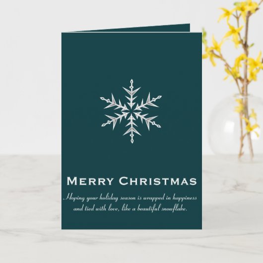 Minimalistic White Snowflake Hand Drawn Art Karte (Gelbe Blume)