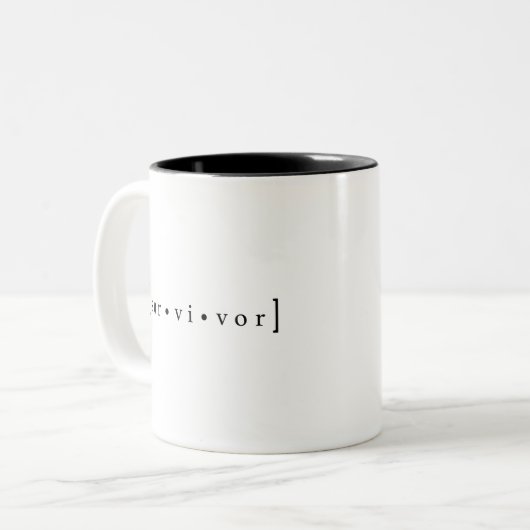 minimalistic Wörterbuchaussprache Zweifarbige Tasse (Vorderseite Links)