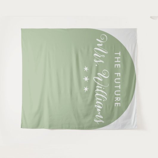 Minimalistin Die Zukunft Frau Brautparty Arch Wandteppich (Vorderseite (Horizontal))