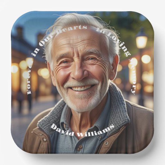 Minimalistisch 1 Beerdigung des Fotos Pappteller (Vorderseite)