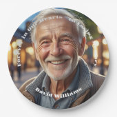 Minimalistisch 1 Beerdigung des Fotos Pappteller (Vorderseite)