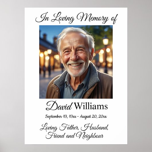 Minimalistisch 1 Special Foto Celebration Life Poster (Vorne)