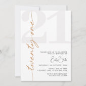 Minimalistisch 21. Geburtstag Party Einladung (Vorderseite)