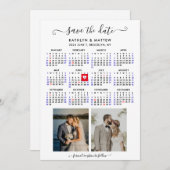 Minimalistisch 2 Foto 2024 Kalender Save the Date (Vorne/Hinten)