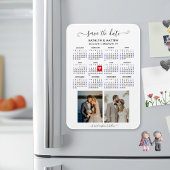 Minimalistisch 2 Foto 2024 Kalender Save the Date Magnet