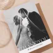 Minimalistisch 2 Foto Einfache Hochzeit Dankeschön Dankeskarte