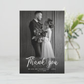 Minimalistisch 2 Foto Hochzeit Dankeschön Karte (Stehend Vorderseite)