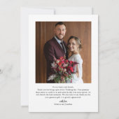 Minimalistisch 2 Foto Hochzeit Dankeschön Karte (Rückseite)