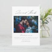 Minimalistisch 2 Foto Hochzeit Dankeschön Karte (Stehend Vorderseite)