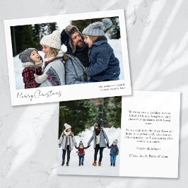 Minimalistisch 2 Foto Kalligrafie Frohe Weihnachte Feiertagskarte