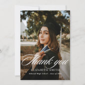 Minimalistisch 2 Fotos Script Abschluss 2024 Dankeskarte (Vorderseite)