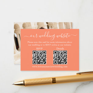 Minimalistisch 2 QR Hochzeit RSVP Details Foto Cor Begleitkarte