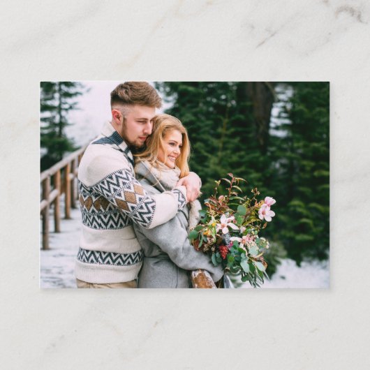 Minimalistisch 2 QR Hochzeit RSVP Details Foto Grü Begleitkarte (Rückseite)