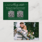 Minimalistisch 2 QR Hochzeit RSVP Details Foto Grü Begleitkarte (Vorne/Hinten)