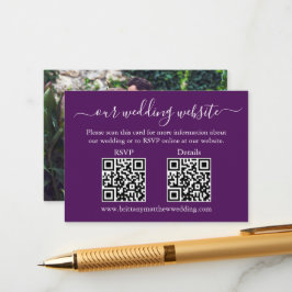 Minimalistisch 2 QR Hochzeit RSVP Details Foto Lil Begleitkarte