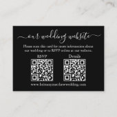 Minimalistisch 2 QR Hochzeit RSVP Details Foto Sch Begleitkarte (Vorderseite)