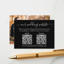 Minimalistisch 2 QR Hochzeit RSVP Details Foto Sch Begleitkarte