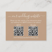 Minimalistisch 2 QR Hochzeit RSVP Details Foto Tau Begleitkarte (Vorderseite)