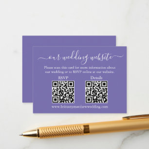 Minimalistisch 2 QR Hochzeit RSVP Details Periwink Begleitkarte