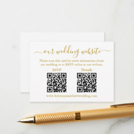 Minimalistisch 2 QR Hochzeit RSVP Details White Go Begleitkarte