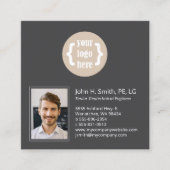 Minimalistisch, 2-Tone-Steinkohle, Berufliches Fot Quadratische Visitenkarte (Vorderseite)