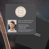 Minimalistisch, 2-Tone-Steinkohle, Berufliches Fot Quadratische Visitenkarte
