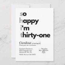 Minimalistisch 31. Geburtstag Einladung Modernes T