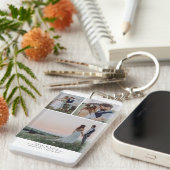 Minimalistisch 3 Bilder Hochzeit Foto Keepake Schlüsselanhänger (Vorderseite rechts)